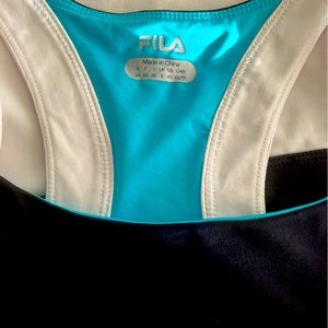 👚 NWOT FILA Sports Racerback Tank Top w/Unique Bottom Couture 🚴‍♀️ 🏃‍♀️ 🤾‍♀️